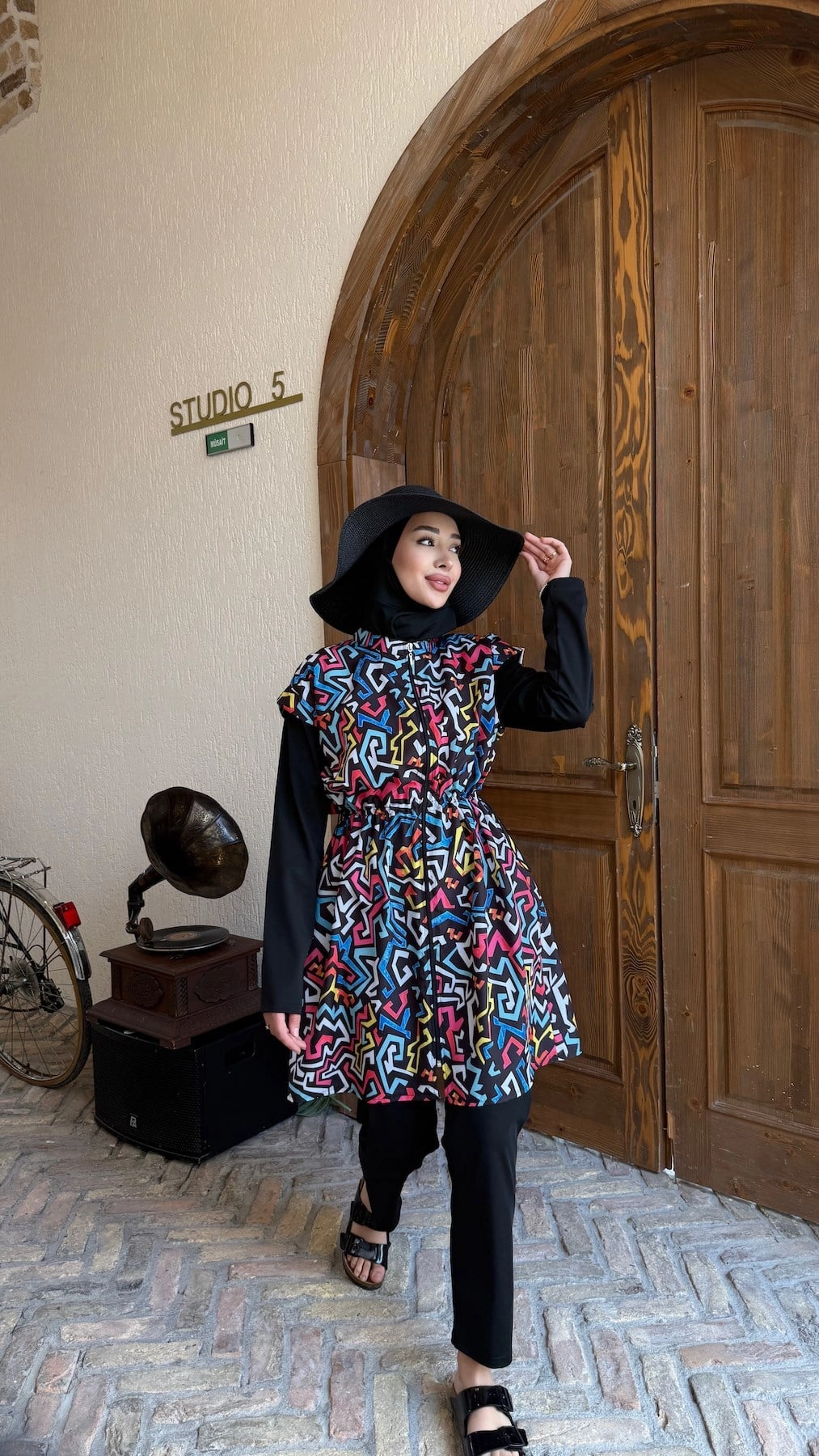 Mona tesettür mayo takımı -siyah